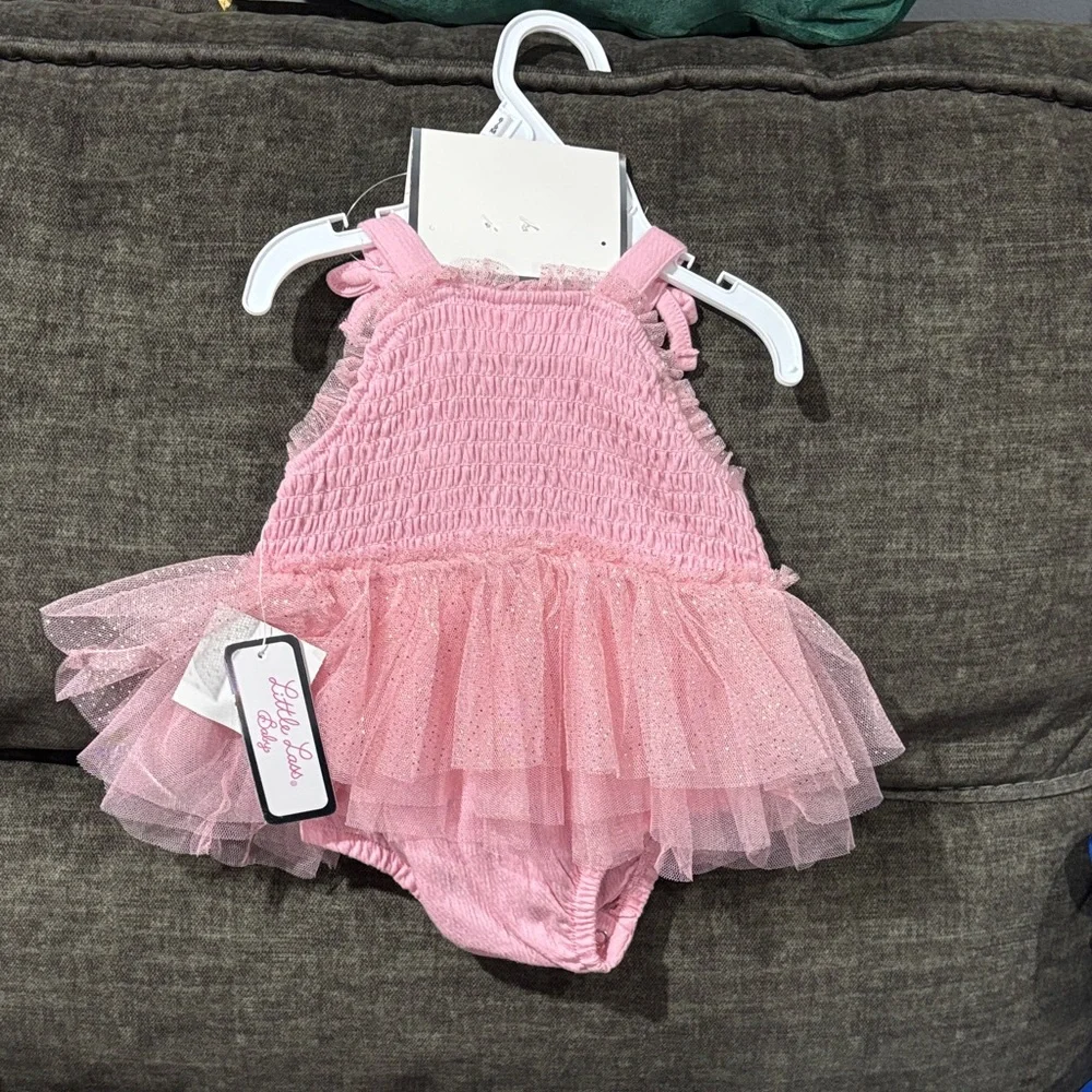 Little Lass Pink Tutu Diaper Cover with Butterfly Details